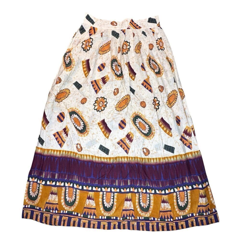 Vintage Sz M Retro MCM Skirt Women’s Floral Cottage Core Brown Retro Casual Corn